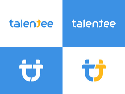 Talentee Logo blue brand job job board logo orange simple