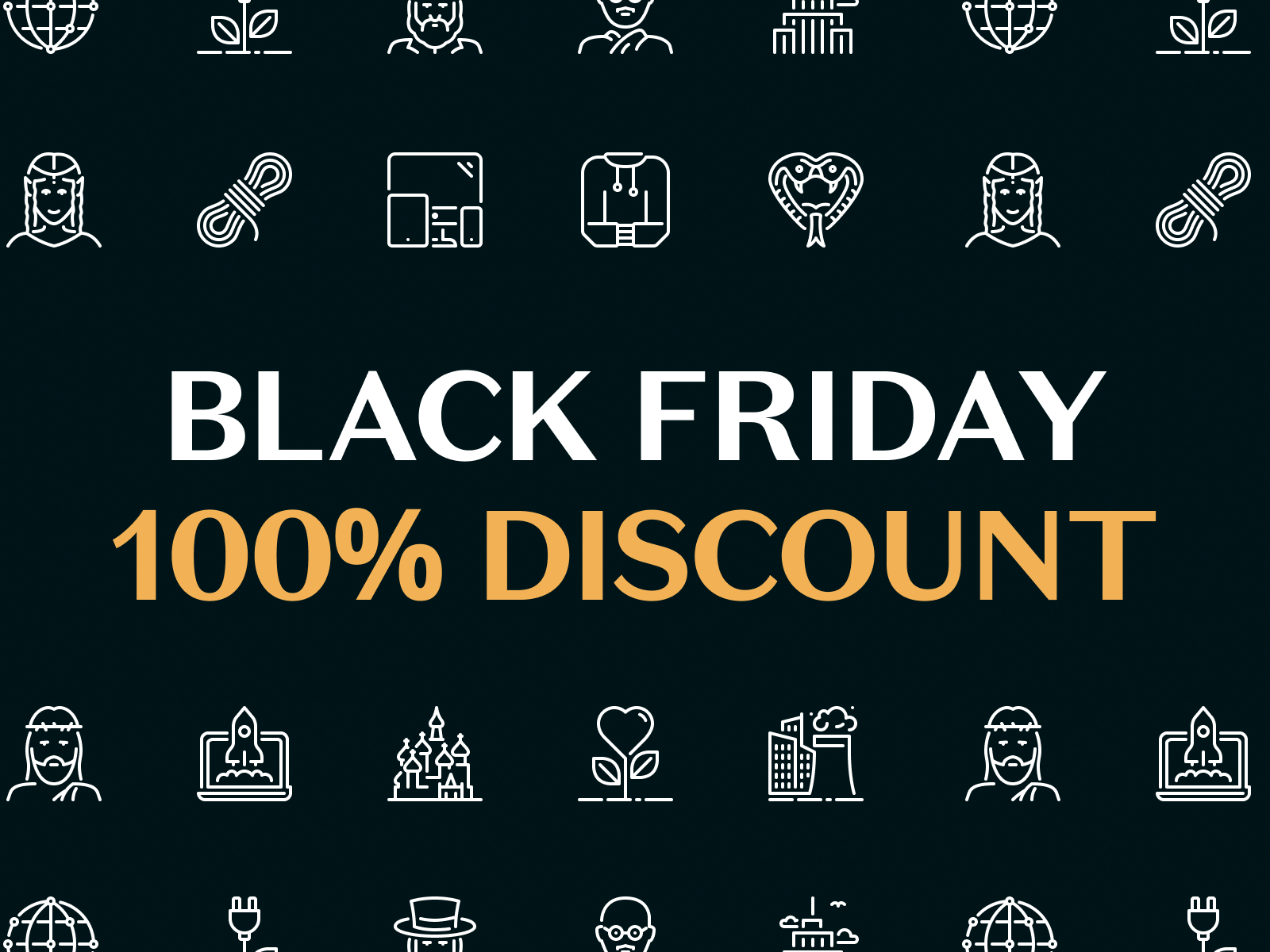 Black Friday 100% Discount - Pixel Bazaar 2d art black friday discount flat flat icons free freebie icon icon design icon set iconography icons interface icons line icons lines sketch vector visual design web icons