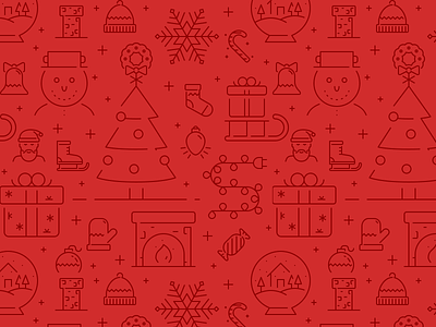 Christmas freebie pattern christmas festival holiday icon icon pattern icons iconset line icons new year patterns red seamless patterns theme winter