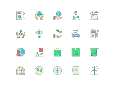 LineQueen – Ecology collection biodiesel colorful icons eco friendly ecology energy flat icons global warming icon set iconography icons icons collection icons library line icons renewable energy solar panel solar power wind power