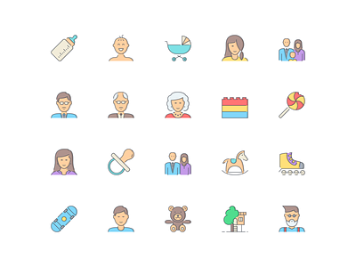 LineQueen – Family collection baby baby-bottle colorful icons craddle daughter family father flat icons grandfadher grandmother icon set iconography icons icons colection icons library lego line icons lollipop mother nipple