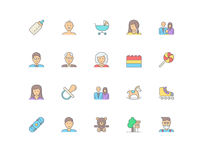 LineQueen – Family collection baby baby bottle colorful icons craddle daughter family father flat icons grandfadher grandmother icon set iconography icons icons colection icons library lego line icons lollipop mother nipple