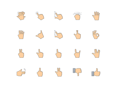 LineQueen – gestures collection colorful icons flat icons gesture clap gesture click gesture dicrease gesture fist gesture five gesture four gesture friendship gesture increase gesture luck gesture ok gesture peace gestures icon set iconography icons icons collection icons library line icons