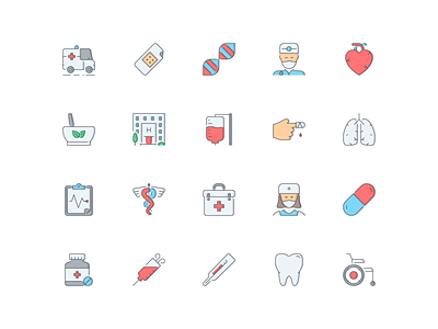 LineQueen – Medicine collection ambulance band aid colorful icons dna strain doctor flat icons heart herbal medicine hospital icon set iconography icons icons collection icons library infusion injury line icons lungs medical history medicine