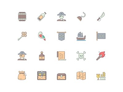 LineQueen – Pirates collection barrel bottle message colorful icons dead pirate flat icons hook icon set iconography icons icons collection icons library line icons machete old key parrot pirate amblem pirate boat pirate flag pirates rum