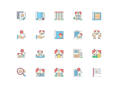 LineQueen – Real Estate collection agreement architectural plan building colorful icons condominium flat icons floor plan hand key hand take home builder home exchange house give house key icon set iconography icons icons collection icons library line icons real estate