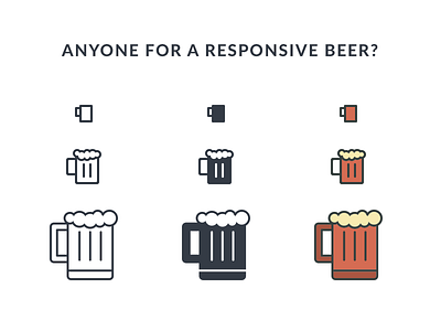 Responsive Beer alcohol beer cartoon flat freebie fribbble icon icons line responsive