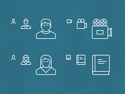 Responsive Icons avatar book camera female icon icons line male minimalism responsive stroke user