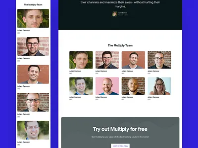 Multiply - About about company cta banner employees members mobile first purple responsive responsive web sales startup team thumbnail web web design website website design