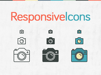 Responsive Icons camera fill flat glyph icon set icons line photo pictogram responsive stroke symbol