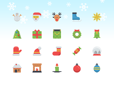Christmas Flatilicious Icons christmas christmas icons flat icons freebie fribbble icons