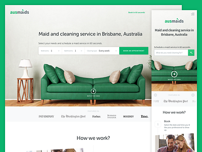 Responsive Landing Page for AusMaids