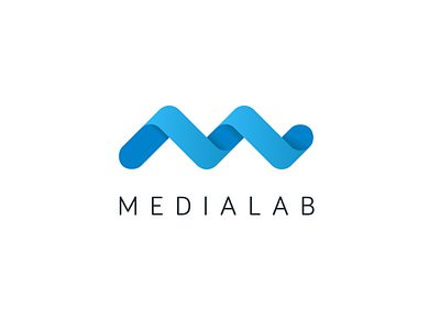 Media Lab Logo brand gradient lab logo logomark logotype media ribbon shadows swirl