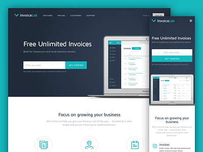 InvoiceLab Responsive Landing Page