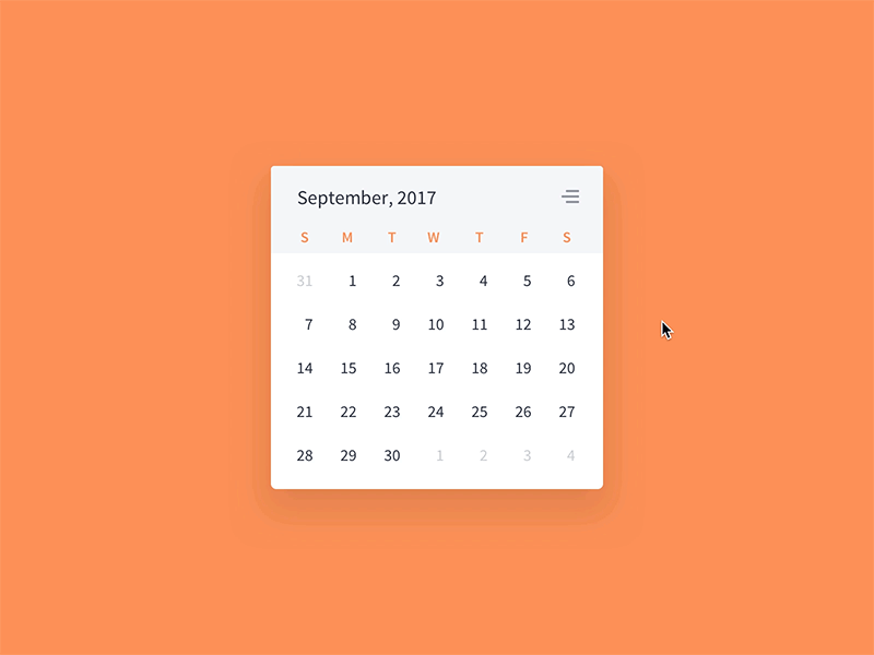 Calendar Widget calendar chooser date drop down drumroll month picker principle time widget year