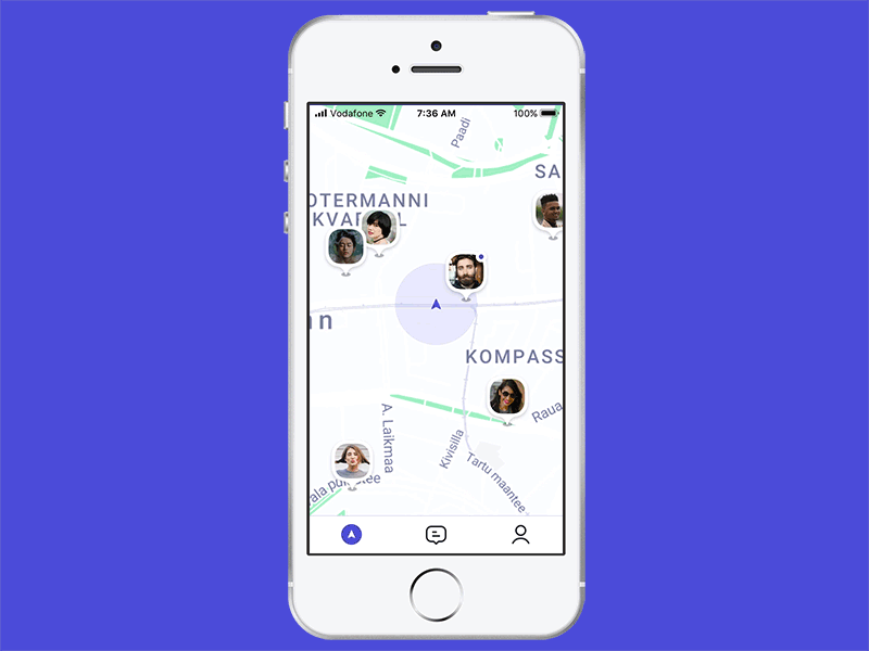 Sending an Invitation protopie hangout invitation meetup meeting travel location map mobile app iphone se iphone