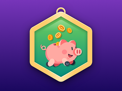 New Year Piggy Badge design icon illustration logo ui ux 品牌 图标 插图 设计