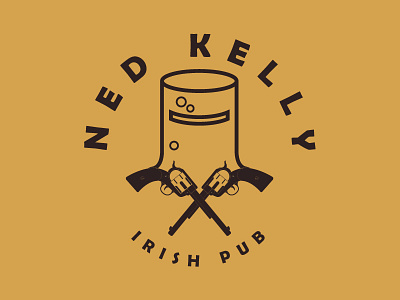 NED KELLY Irish pub graphic design logo