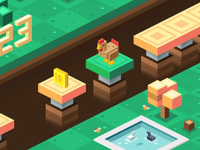 Isometric game design made by my senior art design flat game mobile