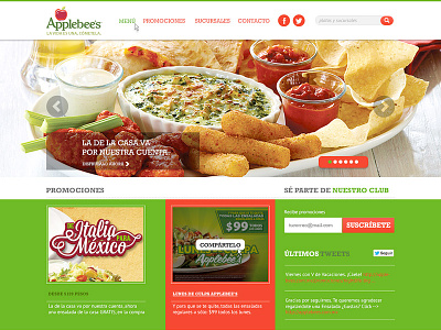 Sitio Applebees applebees food home page website