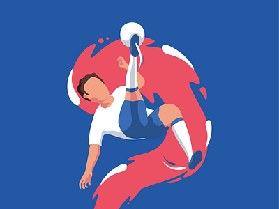 Soccer character action blue character design football illustration red soccer