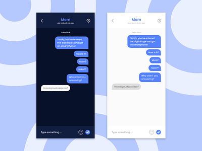Daily UI #013 / Direct Messaging 012 blue branding challenge daily daily 100 challenge daily ui dark mode design illustration illustrator iphone light mode message red time typography ui ui ux design vector
