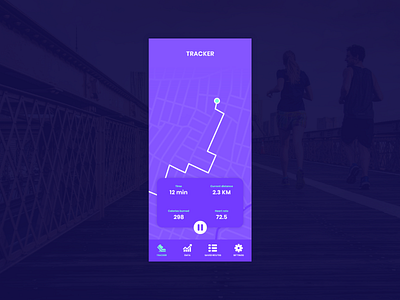 Daily UI #020 / Location Tracker 020 app challenge daily 100 challenge daily ui design icon illustration illustrator interaction location location tracker purple running running app tracker typography ui ux vector