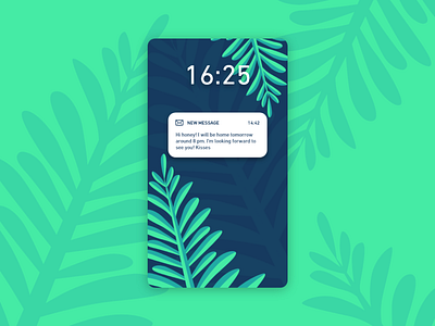 Daily UI #049 / Notifications adobe xd app blue branding challenge colors daily daily 100 challenge daily ui design green illustration illustrator iphone leaf notifications typography ui ux vector