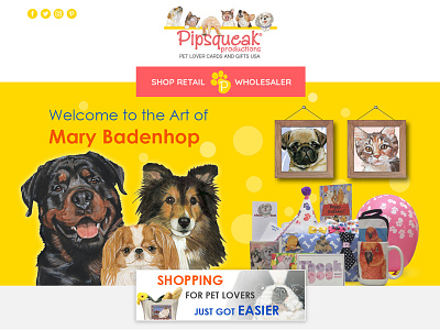 Pet Lovers Ecommerce Website Landing page ecommerce eshopping magento pets cards pets gifts ui ux design website