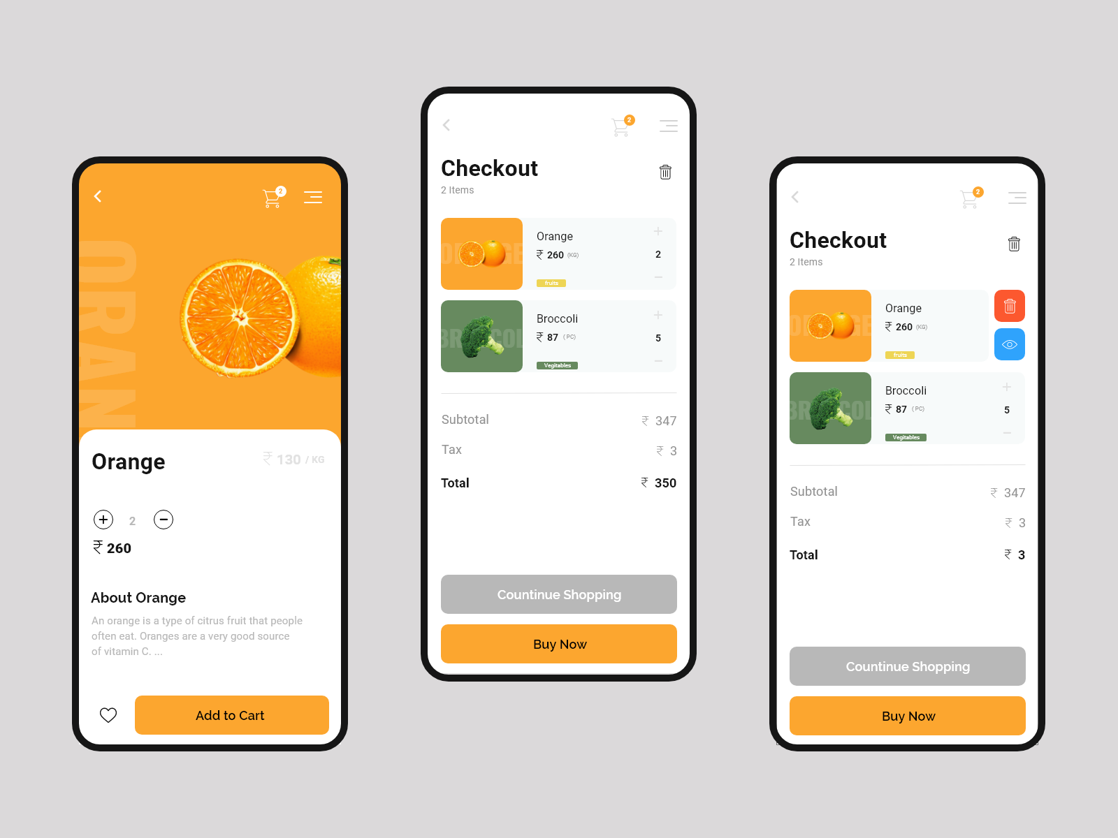 Fresh Shop - Mobile app design - 2 by Arvind on Dribbble