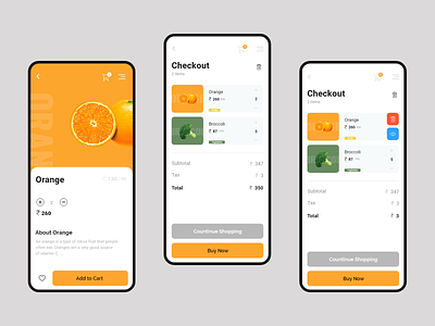 Fresh Shop - Mobile app design - 2 cart dashboard design designteam mobile app design uidesign uiuxdesign