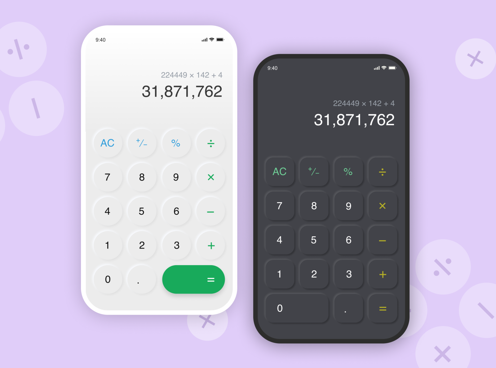 Calculator UI by furukubo on Dribbble