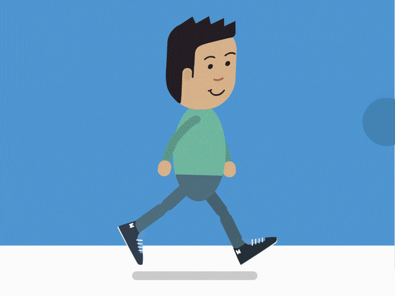 Think that, walk that! animation flat walk