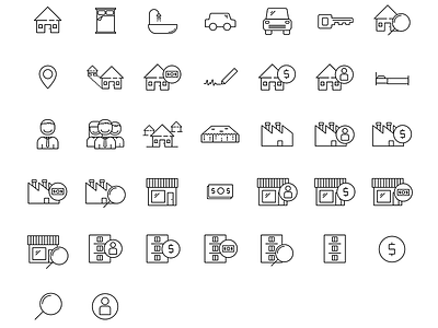 Real estate themed icons icons icons design icons pack icons set