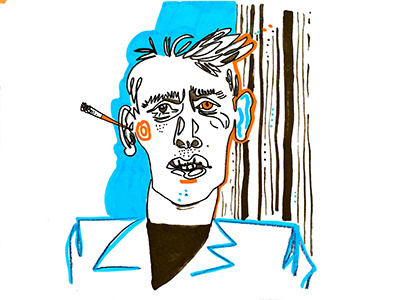 Jacques Brel portrait belgium face head illustration man person portrait singer