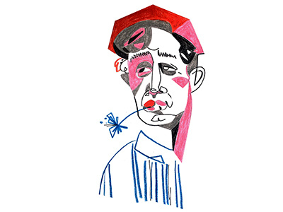 Jean-Paul Belmondo actor cinema eyes face flower france head illustration man person portrait