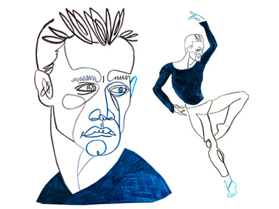 Denis Matvienko for BALLETRISTIC ballet dance drawing face fashion illustration illustration man portrait