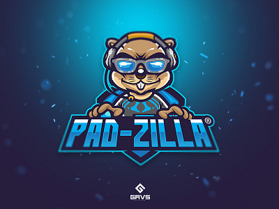 Pad-Zilla® esport gaming graphic logo mascot sport vector