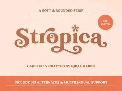 Stropica - Retro Vibes Serif bold serif branding display font font design fonts retro font rounded serif serif font soft serif type design typeface typography