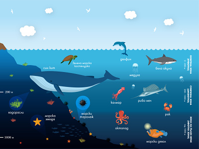 Ocean Encyclopedia Page Design adobe illustrator design encyclopedia graphic design illustration vector