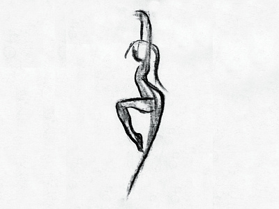 Dancing figure charcoal drawing design draw drawing sketch