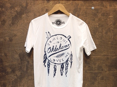 Blue 7 - Someone in Oklahoma Loves Me blue 7 illustration lettering okc oklahoma t shirt typography