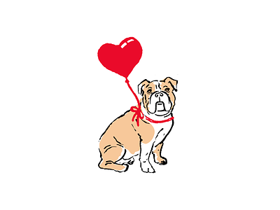 Bully Valentine bull dog bulldog dog drawing illustration line art logo