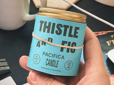 Thistle and Fig Packaging branding california brand candle label candle packaging design label design lettering logo packaging type typography
