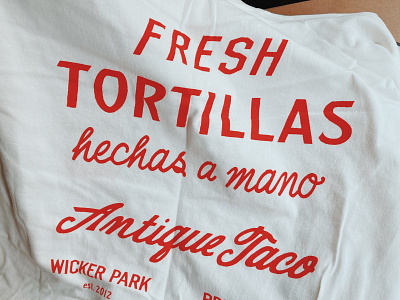 Fresh Tortilla Shirt branding lettering merchandise restaurant restaurant merch t shirt taco artwork taco shirt type typography