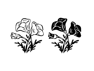 California poppies branding california design drawing flowers illustration line art logo poppy spring spring bloom sprintime
