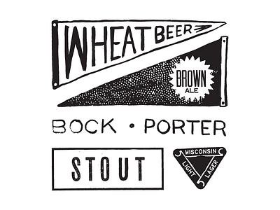 Work In Progress - Beer Names Print beer illustration lettering milwaukee wisconsin