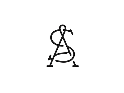 Steven & Alyssa Monogram illustration lettering type typography