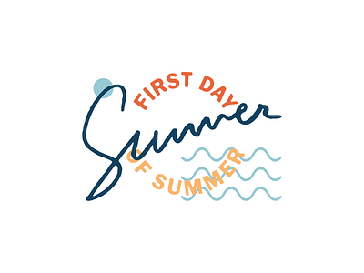 Summer Script badge illustration lettering typography