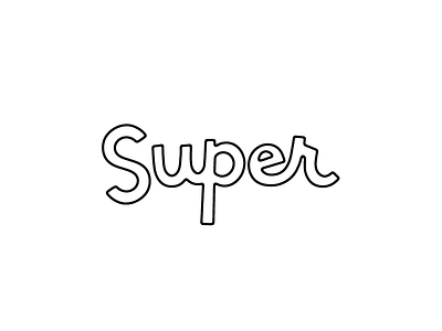 Super Outline illustration lettering logo type typography